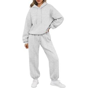 Trendy Queen Womens Sweatsuits 2 Piece Outfits Lounge Sweat Sets Oversized Hoodies and Baggy Sweatpants Travel Tracksuit(Gery)