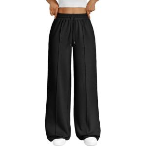 Trendy Queen Womens Wide Leg Sweatpants Baggy Loose Fall Barrel Casual Lounge Athletic Pants Comfy Teen Girl Cute y2k Joggers(Black)