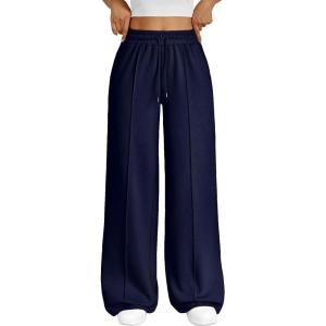 Trendy Queen Womens Wide Leg Sweatpants Baggy Loose Fall Barrel Casual Lounge Athletic Pants Comfy Teen Girl Cute y2k Joggers(Navy Blue)