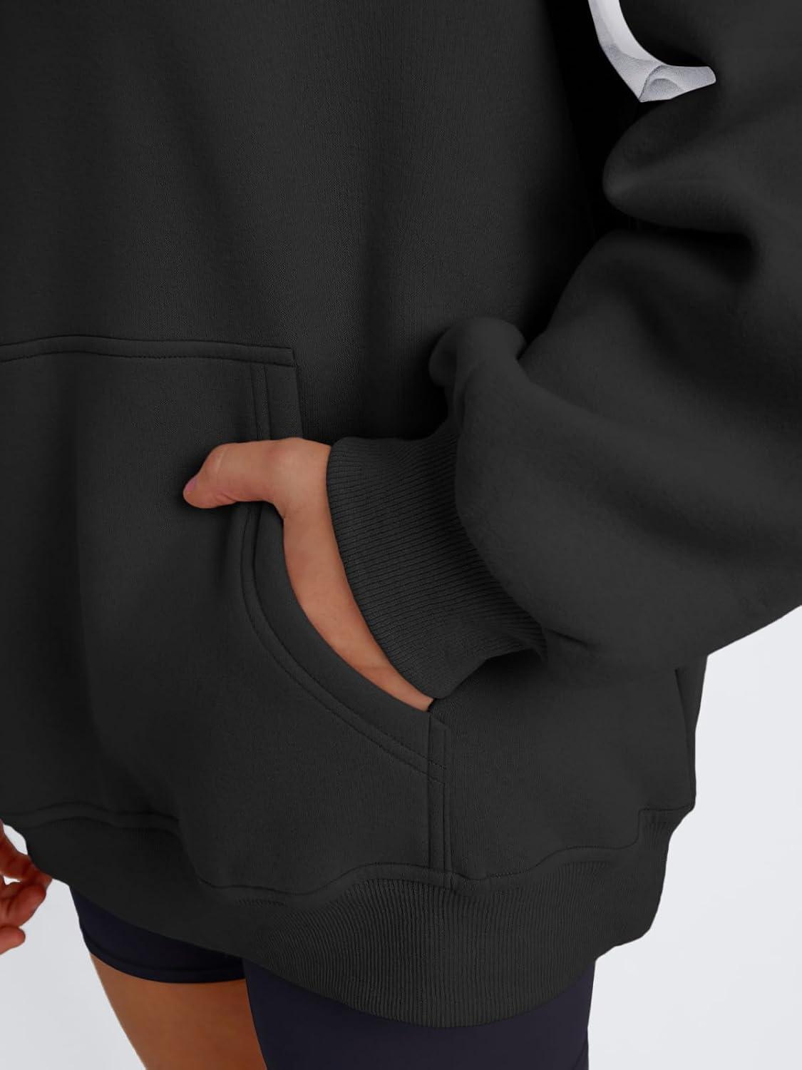 imageTrendy Queen Womens Oversized Hoodies Color Block Fall Fashion 2025 Casual Long Sleeve Sweatshirts Y2k Winter ClothesBlack