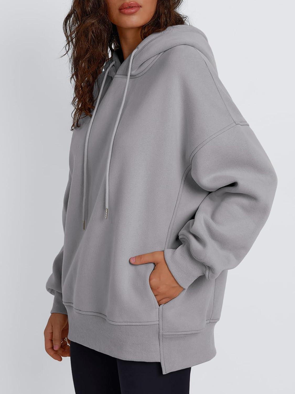 imageTrendy Queen Womens Oversized Hoodies Fall Fashion 2025 Casual Long Sleeve Sweatshirts Y2k Outfits Winter ClothesGrey