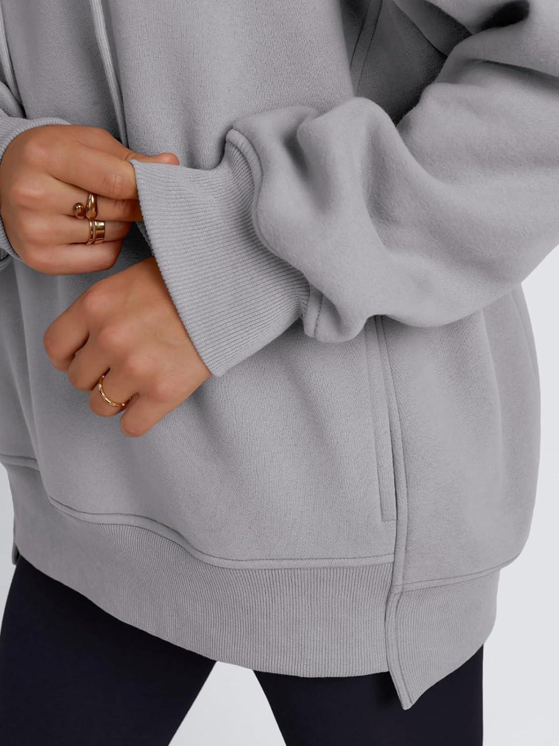 imageTrendy Queen Womens Oversized Hoodies Fall Fashion 2025 Casual Long Sleeve Sweatshirts Y2k Outfits Winter ClothesGrey