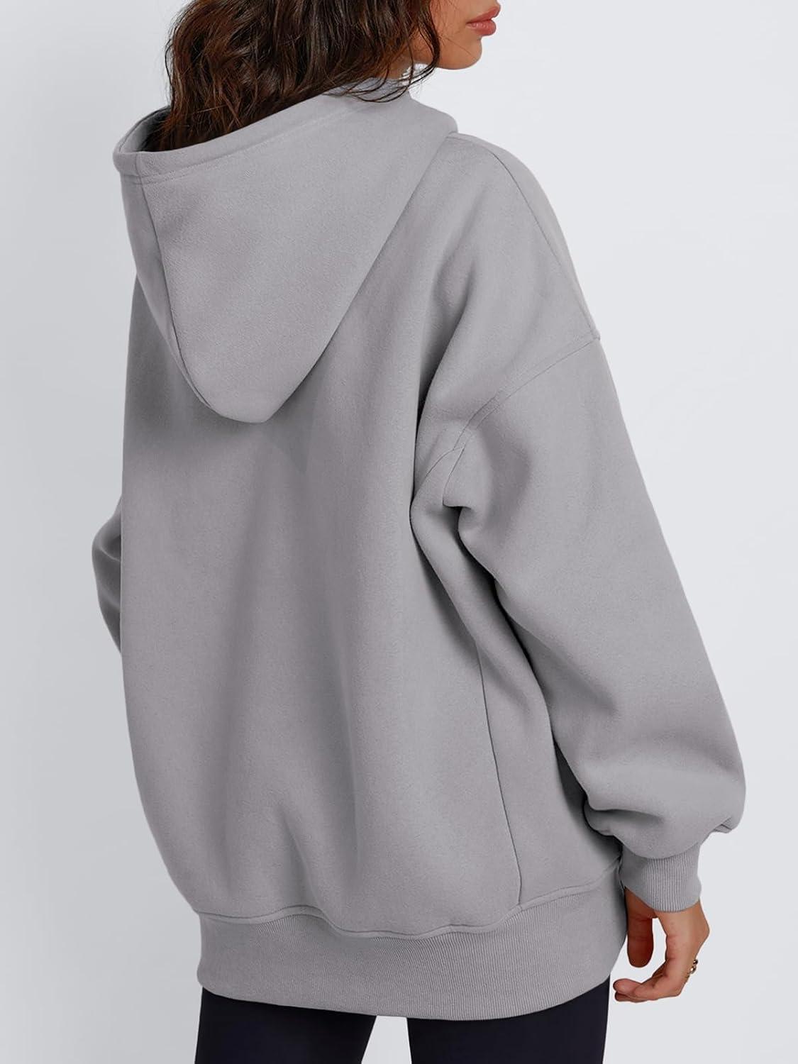 imageTrendy Queen Womens Oversized Hoodies Fall Fashion 2025 Casual Long Sleeve Sweatshirts Y2k Outfits Winter ClothesGrey