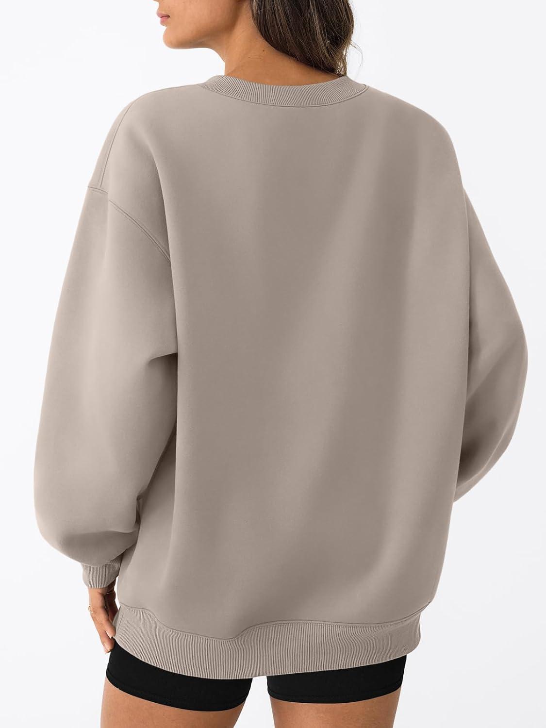 imageTrendy Queen Womens Oversized Sweatshirts Fall Fashion V Neck Hoodies Loose Fit Winter Outfits Teen Girl Clothes 2025Coffeegrey