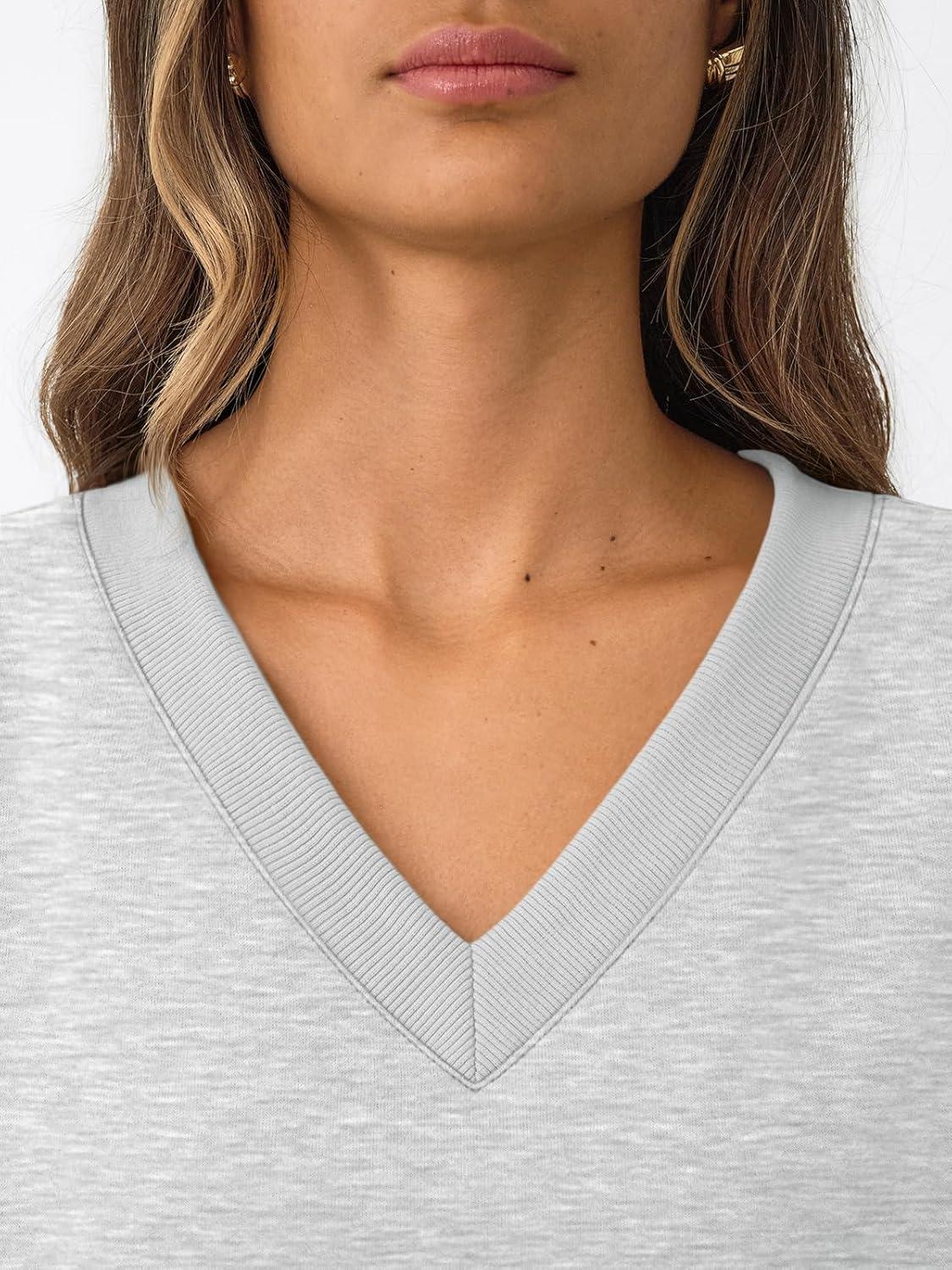 imageTrendy Queen Womens Oversized Sweatshirts Fall Fashion V Neck Hoodies Loose Fit Winter Outfits Teen Girl Clothes 2025Grey