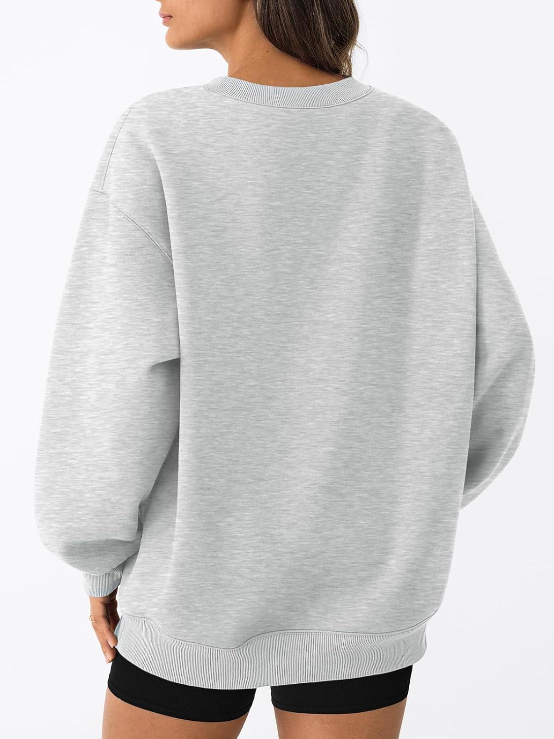 imageTrendy Queen Womens Oversized Sweatshirts Fall Fashion V Neck Hoodies Loose Fit Winter Outfits Teen Girl Clothes 2025Grey