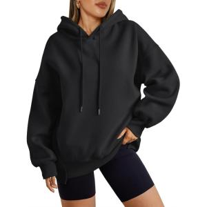 Trendy Queen Womens Oversized Hoodies Fall Fashion 2025 Casual Long Sleeve Sweatshirts Y2k Outfits Winter Clothes(Black)