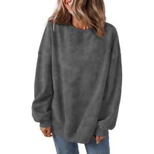 Trendy Queen Womens Oversized Sweatshirts Hoodies Long Sleeve Pullover Sweaters Fall Fashion Outfits Clothes 2024(Grey)