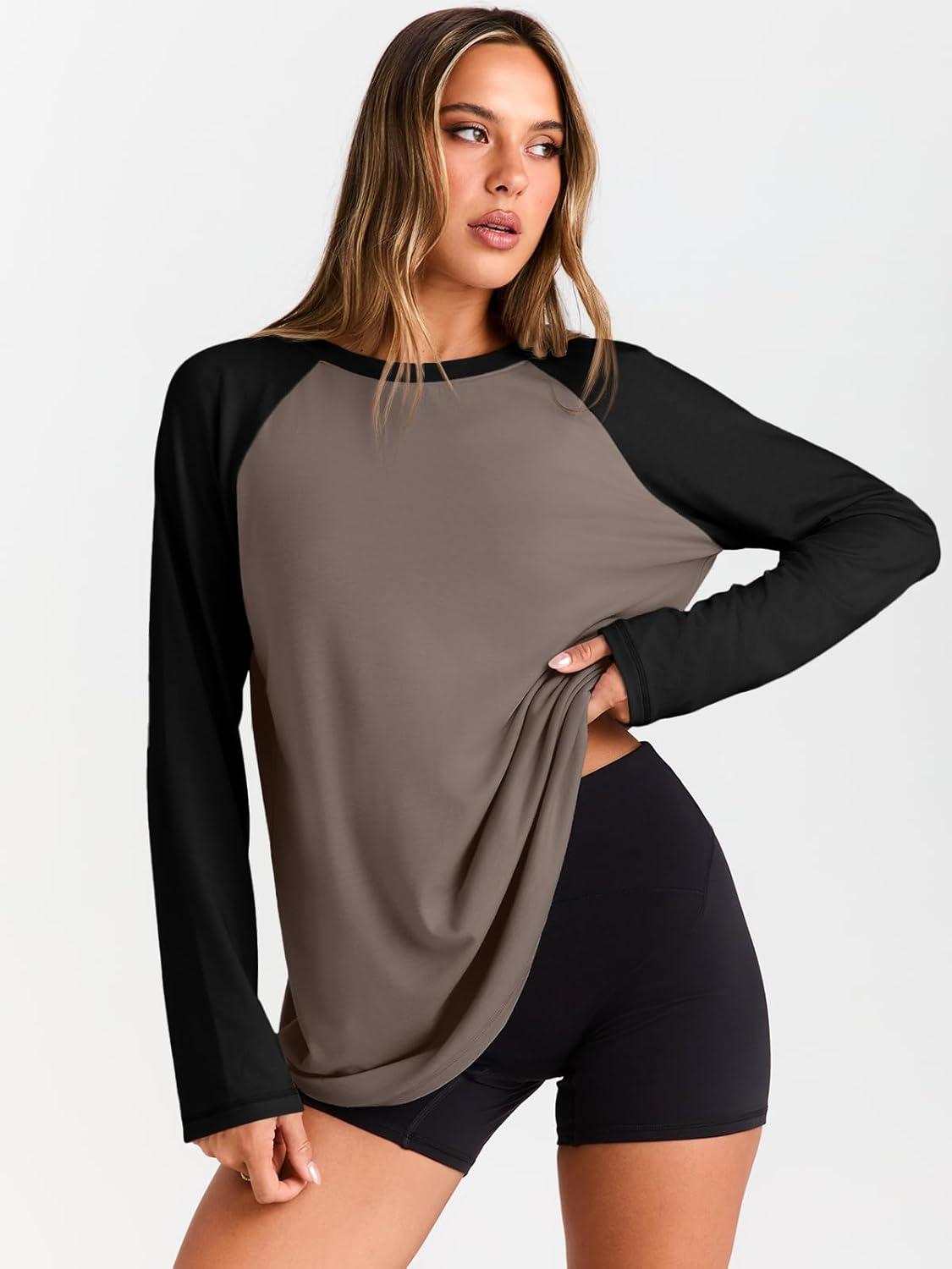 imageTrendy Queen Women Oversized Long Sleeve Shirt 2025 Summer Casual Basics Top Loose Fit Tee Fashion Cute ClothesMochablack