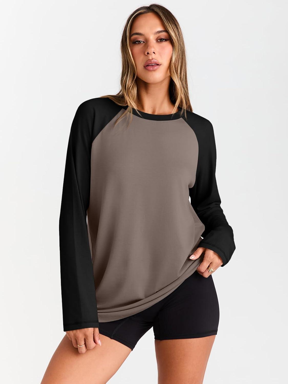 imageTrendy Queen Women Oversized Long Sleeve Shirt 2025 Summer Casual Basics Top Loose Fit Tee Fashion Cute ClothesMochablack