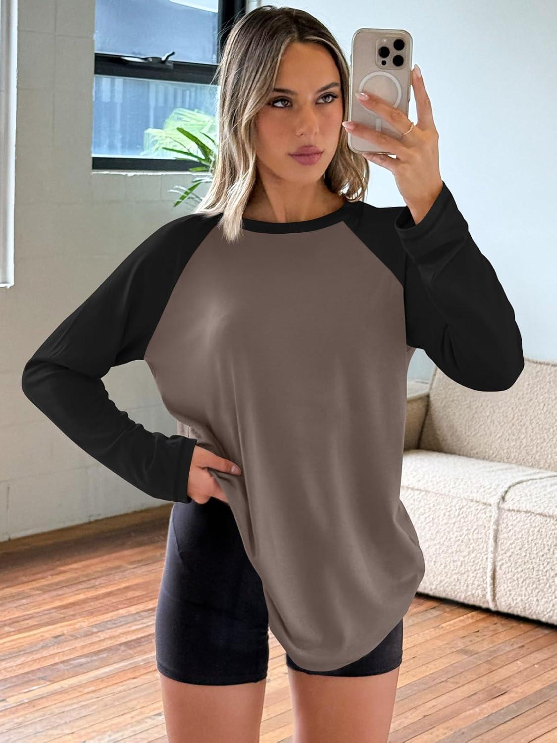 imageTrendy Queen Women Oversized Long Sleeve Shirt 2025 Summer Casual Basics Top Loose Fit Tee Fashion Cute ClothesMochablack