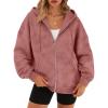 imageTrendy Queen Zip Up Hoodies for Women Oversized Acid Wash Sweatshirt Winter Fashion Jacket Cute Y2k Fall teen girls pulloverPink